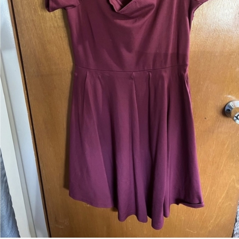 Cocktail Dress off the shoulder | Burgundy | SIZE XL - Picture 5 of 7